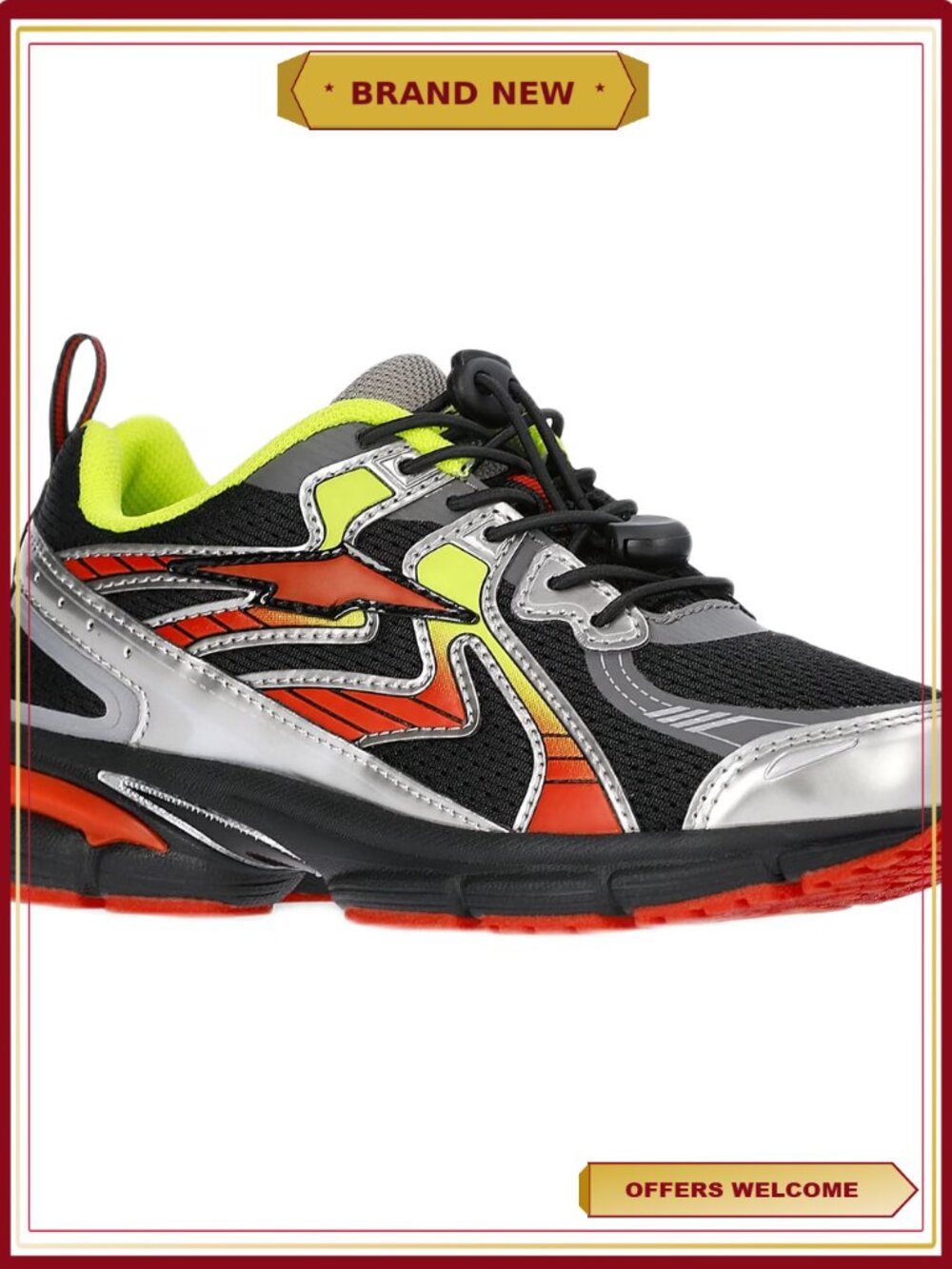 Kids Bungee Athletic Sneakers Memory Foam Easy-On